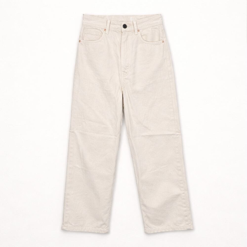 RAEY High Rise Wide Leg Jeans Ivory Sz UK 22 / US 0 NWT $350 {A49}